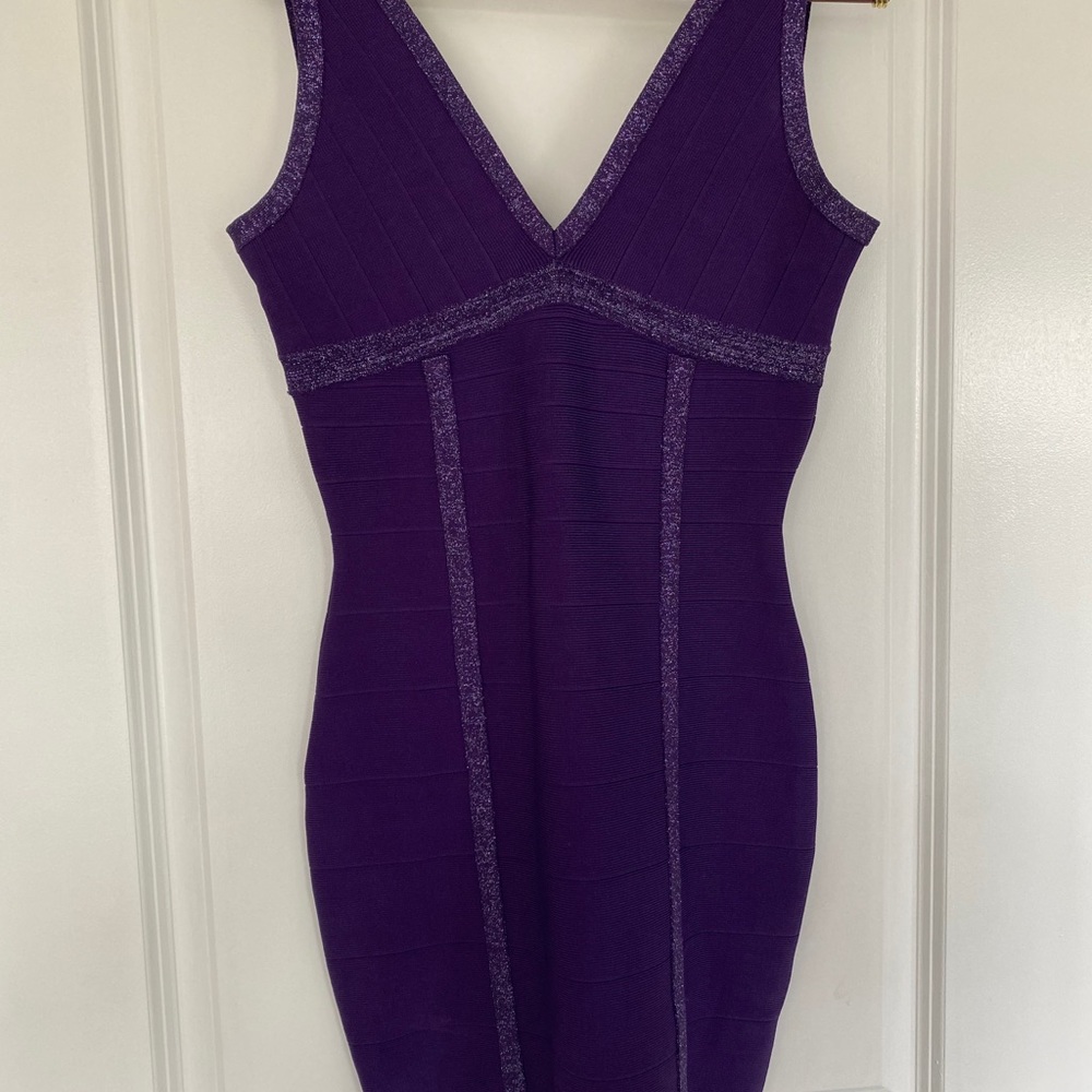 Guess Sparkle Purple Bandage Dress
